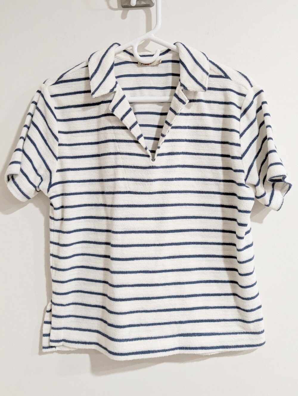 Faherty Striped Boxy Terry Cloth Polo